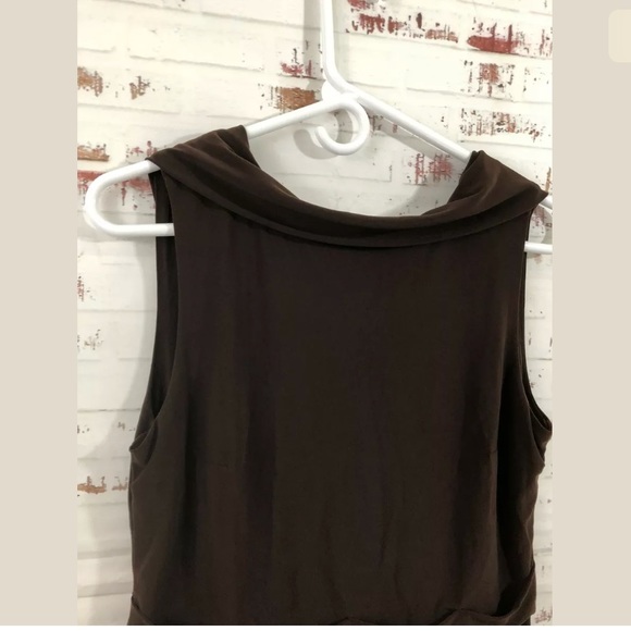 Joseph Ribkoff Robe Dress Brown Draped Back